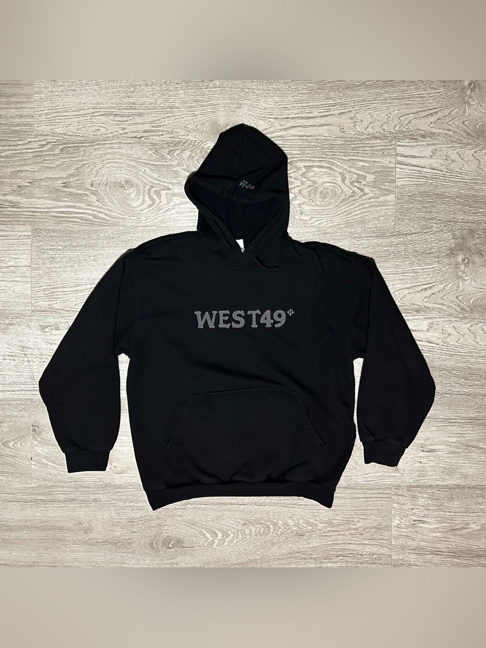 West49 Men's Black Logo Hoodie Sweater